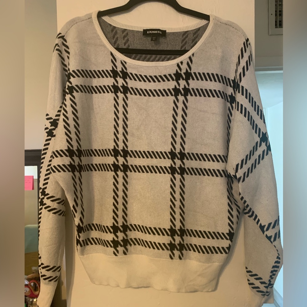 Express White with black lines sweatshirt size Large